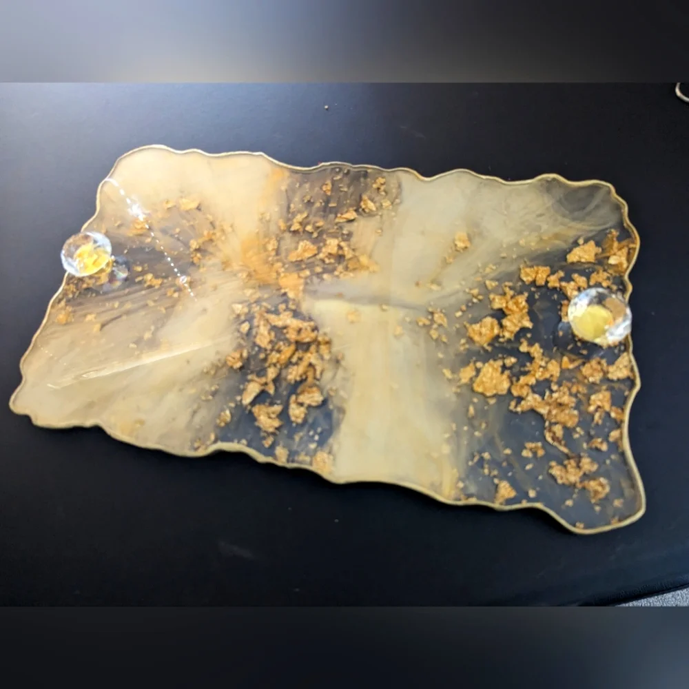 Beautiful gold jewelry/perfume tray